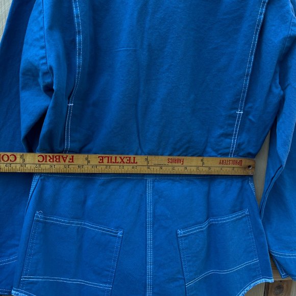 Vintage Pointer Brand Blue Indigo Overdye Chore Jacket Coat Duck Canvas USA - SM - Picture 10 of 14